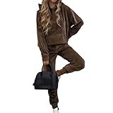 ERTUPE Velour Lounge Sets for Women 2 Piece Velvet Tracksuits Jogging Hoodie Sweatsuits Soft Sports Leisure Jogger Outfit