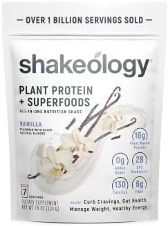 BODi Shakeology 0g Added Sugar Plant-Based Protein - Vanilla, 7 Servings