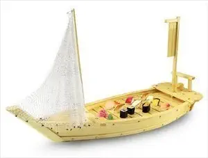 Bandeja de Madera para Sushi en Forma de Barco 40 cm