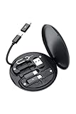ADHOMAX USB C Adapter OTG Cable Kit, Multi Charging Cable Case Convertor USB C to iOS Device/Type C/Micro/USB A Adapter, Data Transfer Contains Card Slot for Traveling, Use as Phone Holder