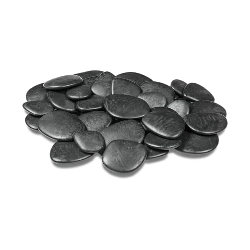 Tera - Piedras negras para macetas y acuarios, guijarros decorativos de colores de plástico, piedras de jardín negras, tamaño 3-4 cm (grande, negro)