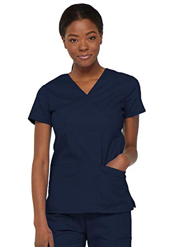 Amazon.com: Dickies Women's GenFlex Youtility Mock Wrap Top, Navy