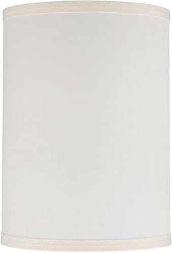 Aspen Creative 31278A Pantalla de lámpara de construcción de araña con forma de tambor de transición (cilindro) en cáscara de huevo, 8 pulgadas de