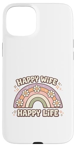 Happy Wife Happy Life Funny Say ��̓� �X�}�z�P�[�X iPhone 15 Plus �p