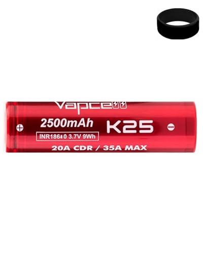 18650 K25 Compatible With Vapcell Rechargeable Series - 2500mAh High-Performance with Safety Wraps & Band - No Nicotine (2 PACK) - Image 4