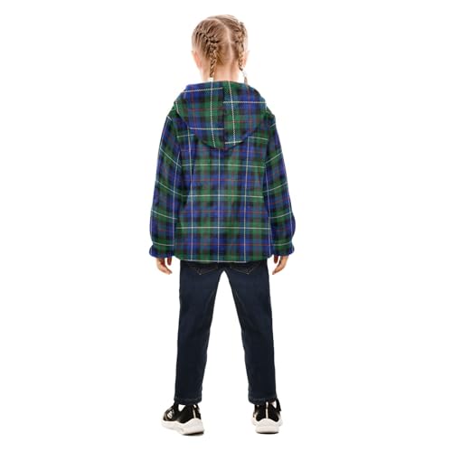 GuoChe Blue Green Tartan Plaid Baby Boy Sherpa Jacket4