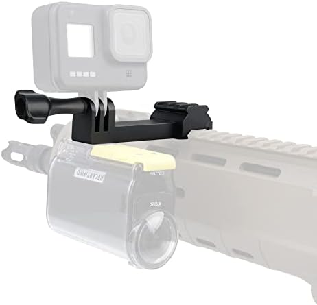 High Precision Aluminum Alloy Universal 2in1 Action Camera Rifle Gun Crossbow Picatinny Rail Mount Clamp Adapter for Airsoft Hunting Vlogging GoPro Hero 12 11 10 Sony Insta360 Akaso DJI