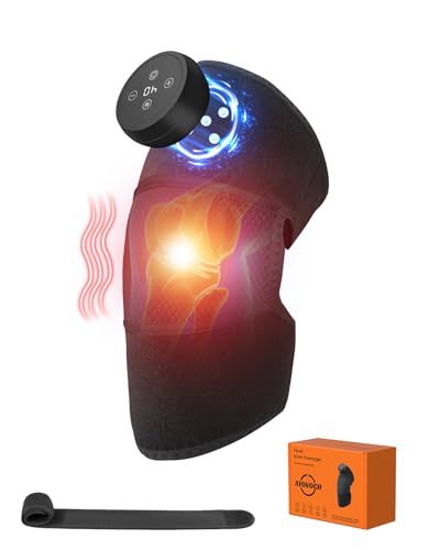 Ayovoch Knee Massager, Cordless Magnetic Knee Pad with Heating and Vibration, 3 in1 Wraps for Knee Shoulder Elbow, Heated Knee Brace with USB C Rechargeable, Max 150 Minutes Runtime 1Pack