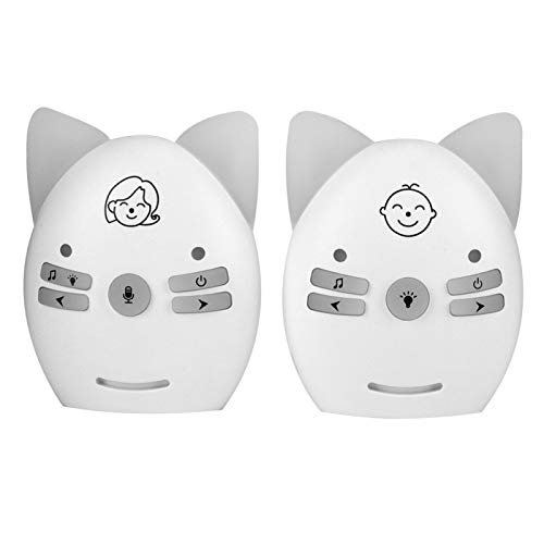 Audio Baby Monitor 2.4GHz Wireless Infant Sound Monitor 2 Way Voice Piccola luce notturna Walkie Talkie, trasmissione a lunga distanza(US-bianca)