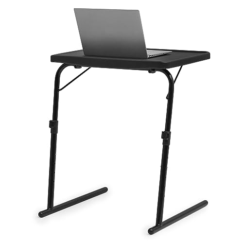 Magshion 22" Adjustable Tilting TV Tray Table Dinner on Bed or Sofa, Comfortable Folding Black Table with 3 Tilt Angle Adjustments