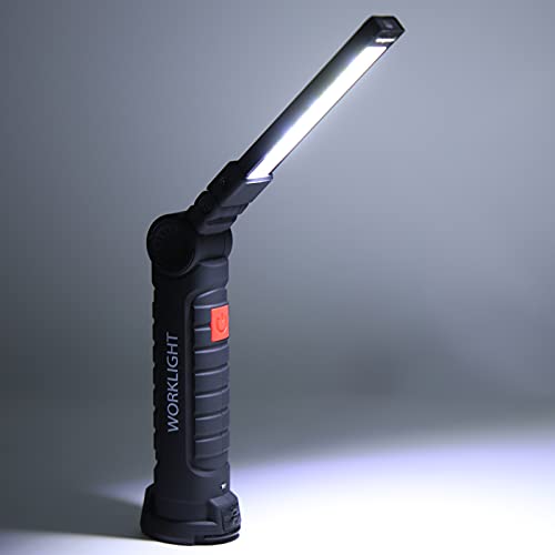 OUKENS Rechargeable USB Flashlight, Multifunctional Folding Work Light, COB LED Camping Flashlight,Slim Work Light USB Rechargeable Bright Pocket Light for Camping