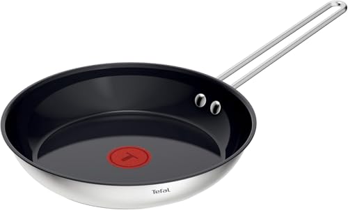 Tefal Nordica H8710455 - Sartén de cerámica (24 cm, revestimiento antiadherente, indicador de temperatura de señal térmica integrada, apta para todo tipo de cocinas (gas, eléctrica, cerámica,