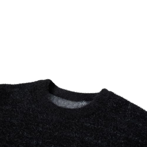 Men's Gradient Color Sweater Fall and Winter Tide Loose Thickening Bottom Warm Round Neck Knit Sweater3