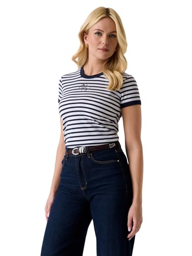 T-shirt rayé GUESS coton anti-déformation pour un style durable