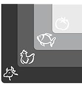 Extra Thick Flexible Cutting Mat Set With Food Icons & "EZ-Grip" Back (Set Of 4 Mats) - Flexible ...