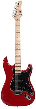 Home GST Stylish Electric Guitar Kit with Black Pickguard Red 3-7 Days Delivery