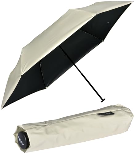 Doppler Taschenschirm zero99 Ultra Sun - Macadamia Beige Black UV | Leichter kleiner Regenschirm | Mini-Regenschirm | UV-Schutz
