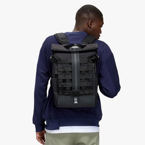 Chrome Industries Barrage 18L Castlerock Twill Roll-Top Backpack – Water Resistant Bag for Work, School, Travel – Features Cargo Net & Laptop Pocket4