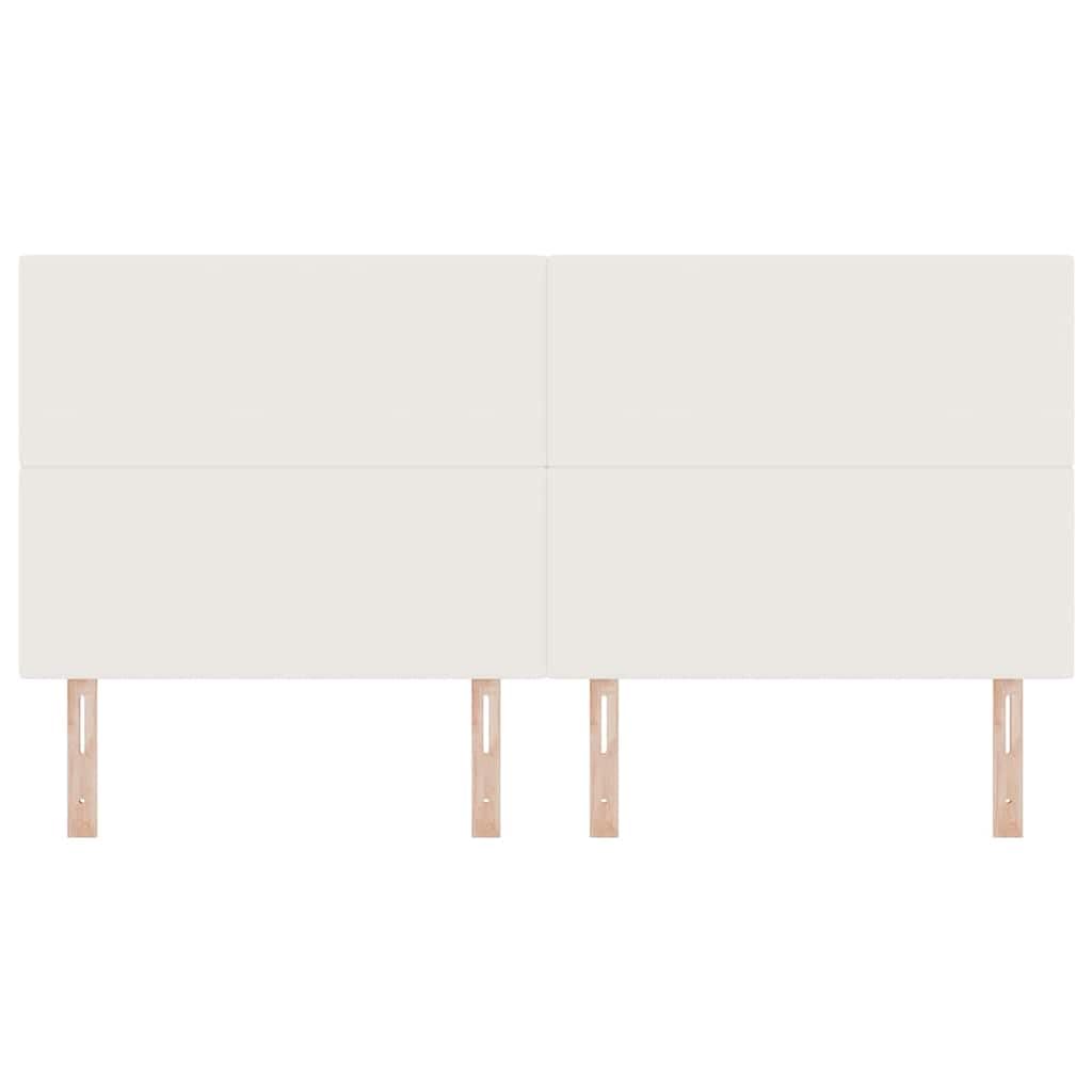 Cabecero crema 200 x 5 x 128 cm regulable en altura de pana y madera maciza de pino diseño moderno robusto y duradero para dormitorio
