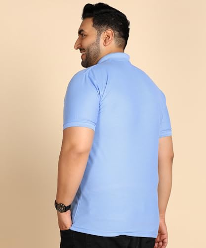 Image of INKKR Plus Size Solid Men's Polo Neck T-Shirt