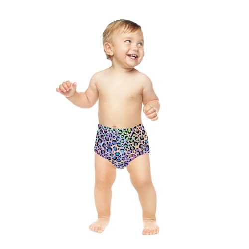 ALAZA Leopard Print Rainbow Cheetah Polka Dot Cotton Potty Training Underwear Pants for Toddler Girls Boys, 2t, 3t, 4t, 5t2
