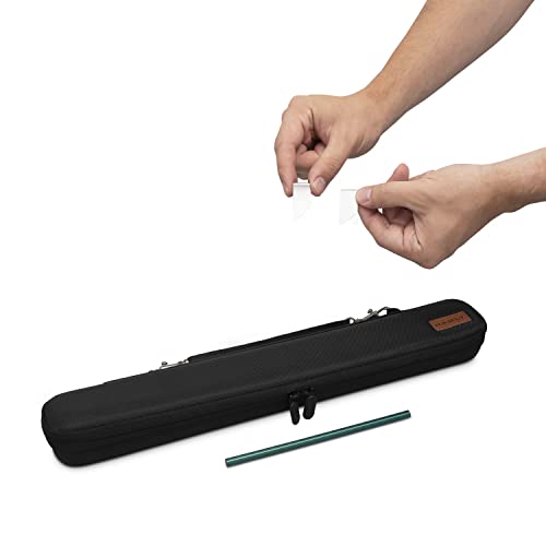 Hamly Conducting Double Baton Case - Black Leather - Weather-Resistant Bag - Holds 2 Batons Up To 16'' - Complete With 2 Metal Bookmarks And Pencil (Bc123) #TOP1