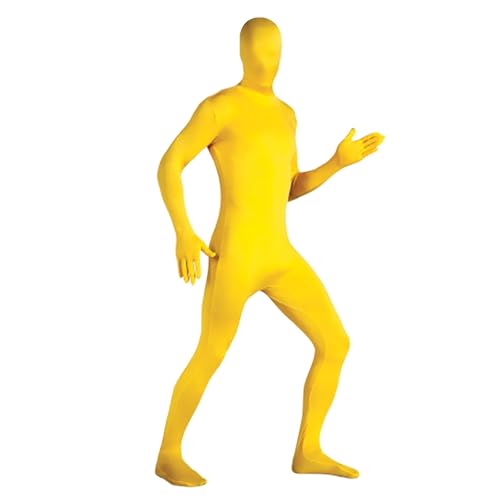 Image of Full Body Costume Bodysuit for Ladies One Piece Stretchy Cosplay Jumpsuit Elastic Spandex Tights Festive Halloween Party Performance Suits Playsuits Yellow,Small