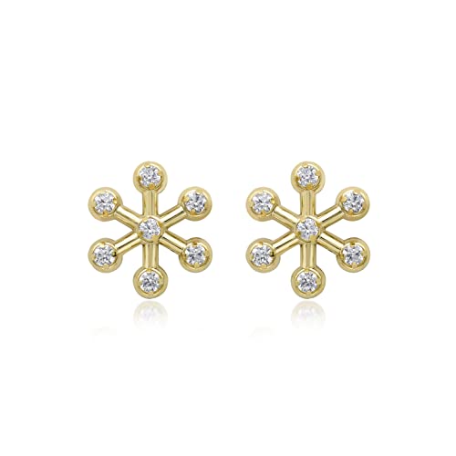 Clous Étoile Or Jaune 9 ct Carissima CZ 10x8,5mm boucles d'oreilles femme tendance