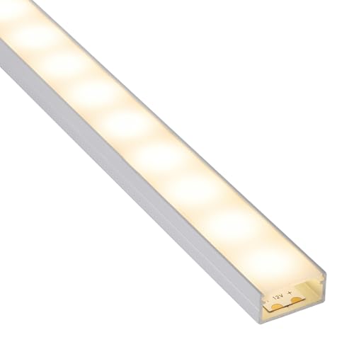 SOTECH Perfil de superficie LED PH1 (2000 x 18 x 8,5 mm) para tiras LED anchas de hasta 16 mm (p. ej. para Philips Hue LightStrip) perfil de superficie