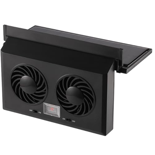 Ventilateur solaire voiture double tête pour trajets estivaux et vacances