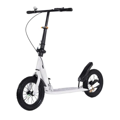 Emidor 大人用折りたたみスクーター、ディスクハンドブレーキ、幅広ホイール付き、通勤/アウトドア/移動に適した折りたたみ式ダブルサスペンションスクーター (A)