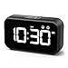 HOMVILLA Sveglia Digitale, Sveglia da Comodino LED con 40 suonerie opzionali,Orologio a Specchio con Doppio Allarme, Funzione di Snooze,4 Livelli di luminosità, Sistema 12/24 Ore (Nero)