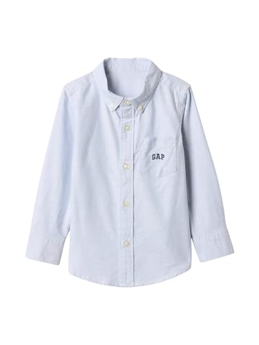 GAP Baby Boys Logo Oxford Button-Down Bleach Blue 6-12M