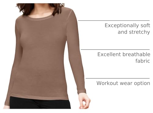 Image of Natural Uniforms Women's Long Sleeve Underscrub T-Shirt - Cotton Blend Scrub Base Layer for Nurses & Medical Professionals