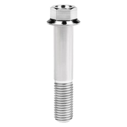 Image of Titanium Bolt M12 30 35 40 45 50 55 60 65 70 75 80 85 90mm Hex Small Flange Head for Motorcycle Car Modification Pack of 4 (M12x60mm Pitch 1.5, Silver)