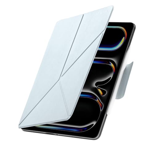 Coque iPad Pro 11 M4 PITAKA en cuir PU premium bleu avec support ajustable