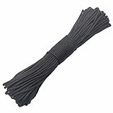 GeGeDa Paracord 9 Core 550 Parachute Cord Camping Rope 100FT (Black, 100feet)