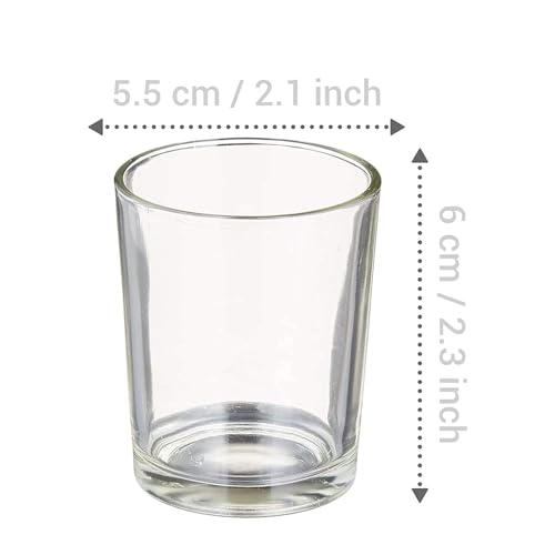 Image of Pure Source India Set of 12 Votive Glass Candle Holders with Tealight Candles | Decorative Diwali Lights for Home, Pooja & Festive Decor (Clear)