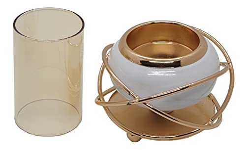 Castiçal Sofisticado Decorativo Com Porta Vela de Vidro