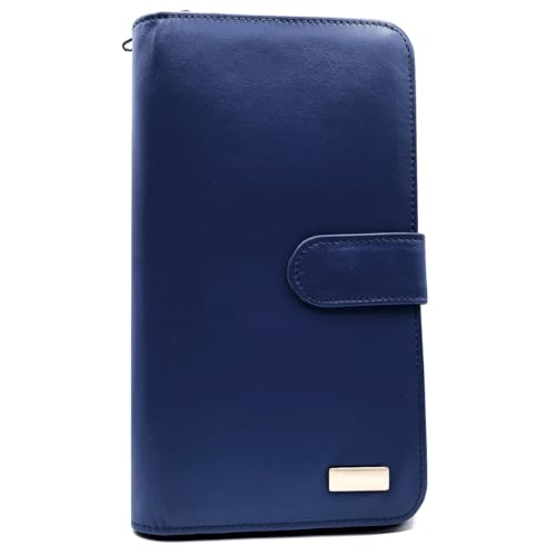 Charmoni - Porte chéquier Talon en Haut - Portefeuille Blocage Anti RFID - Porte Carte Monnaie -...