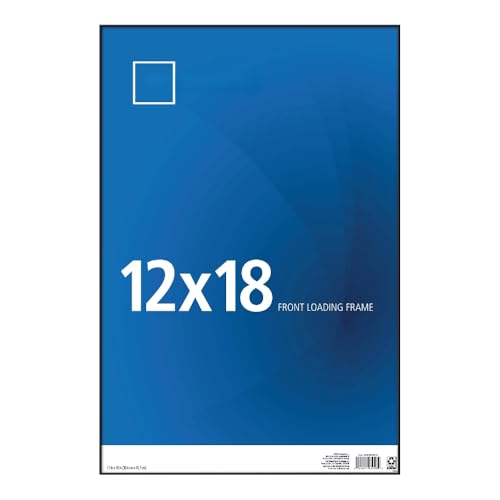 Black Front Loading Picture Frame 12x18 for Wall or Tabletop Display