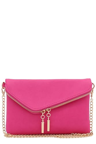 Image of FashionPuzzle Envelope Wristlet Clutch Crossbody Bag with Chain Strap