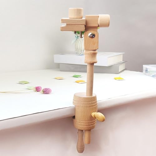Mesa de bordado giratoria 360 grados con soporte de aro ajustable de madera 3