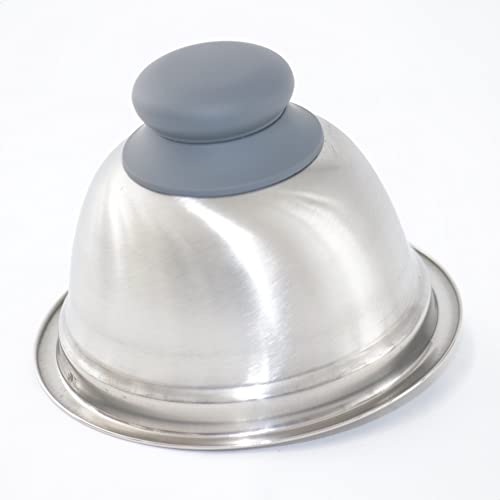 Kerafactum Campana para hamburguesas con mango de silicona para hamburguesas, de acero inoxidable, para barbacoas y quesos, para derretir queso, queso, queso, queso, queso, queso, derretir Cover
