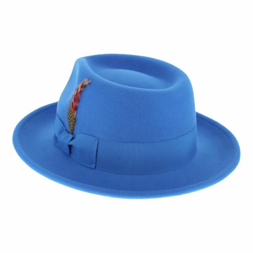 Image of Belfry Gangster Men's Fedora - Crushable 100% Wool Felt Hat, Stain Resistant & Travel Friendly Dress Fedora