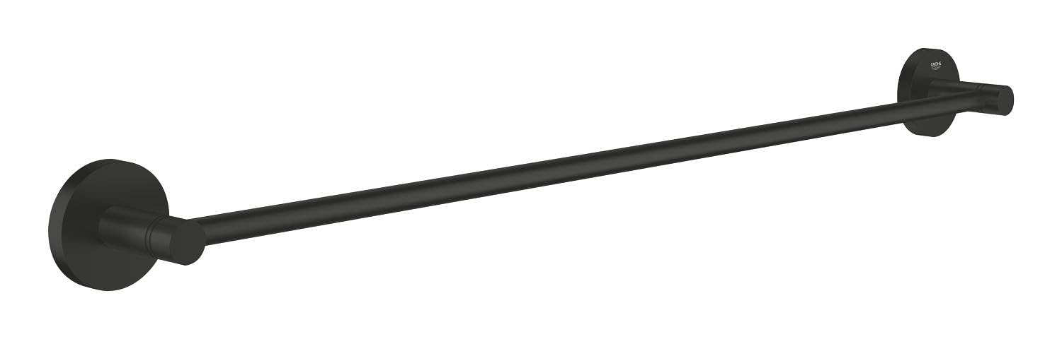 GROHE Start QuickFix Towel Rail (Metal, Concealed Fastening, Including Screws and Dowels, Extra Easy to Fit QuickGlue), Size 654 mm, Matt Black, 411782430