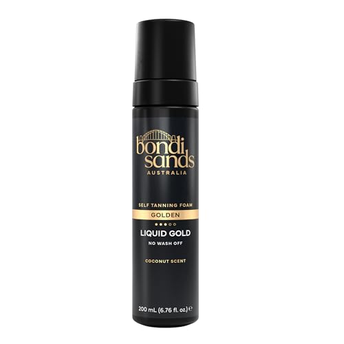 Image of Bondi Sands Liquid Gold Self Tanning Foam | Lightweight + Quick Dry Foam Enriched with Argan Oil, Provides a Hydrated Streak-Free Tan | 6.76 Oz /200 mL