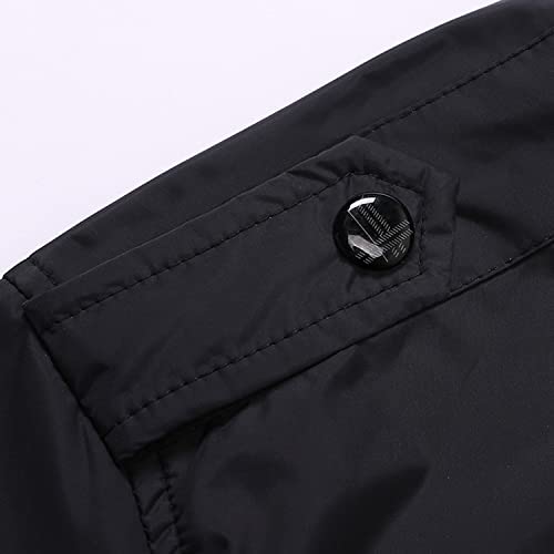Image of Jinda Men's Windbreaker Full Zip Jackets Pocket Outdoor Spring Classic Mock Neck Hoodless Long Sleeve Outerwear