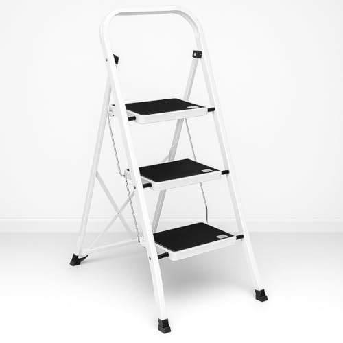 Escalera Plegable de 3 peldaños con Estructura de...