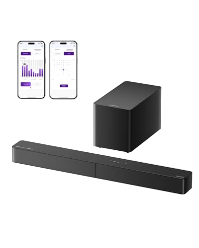 ULTIMEA 5.1-Kanal-Surround-Soundbar mit Subwoofer, Dolby Atmos, VoiceMX, BassMX, APP, 340-W-Soundbar für Smart-TV, Heimkino-Surround-Soundsystem für Fernseher, BT 5.4, Poseidon M60 Boom